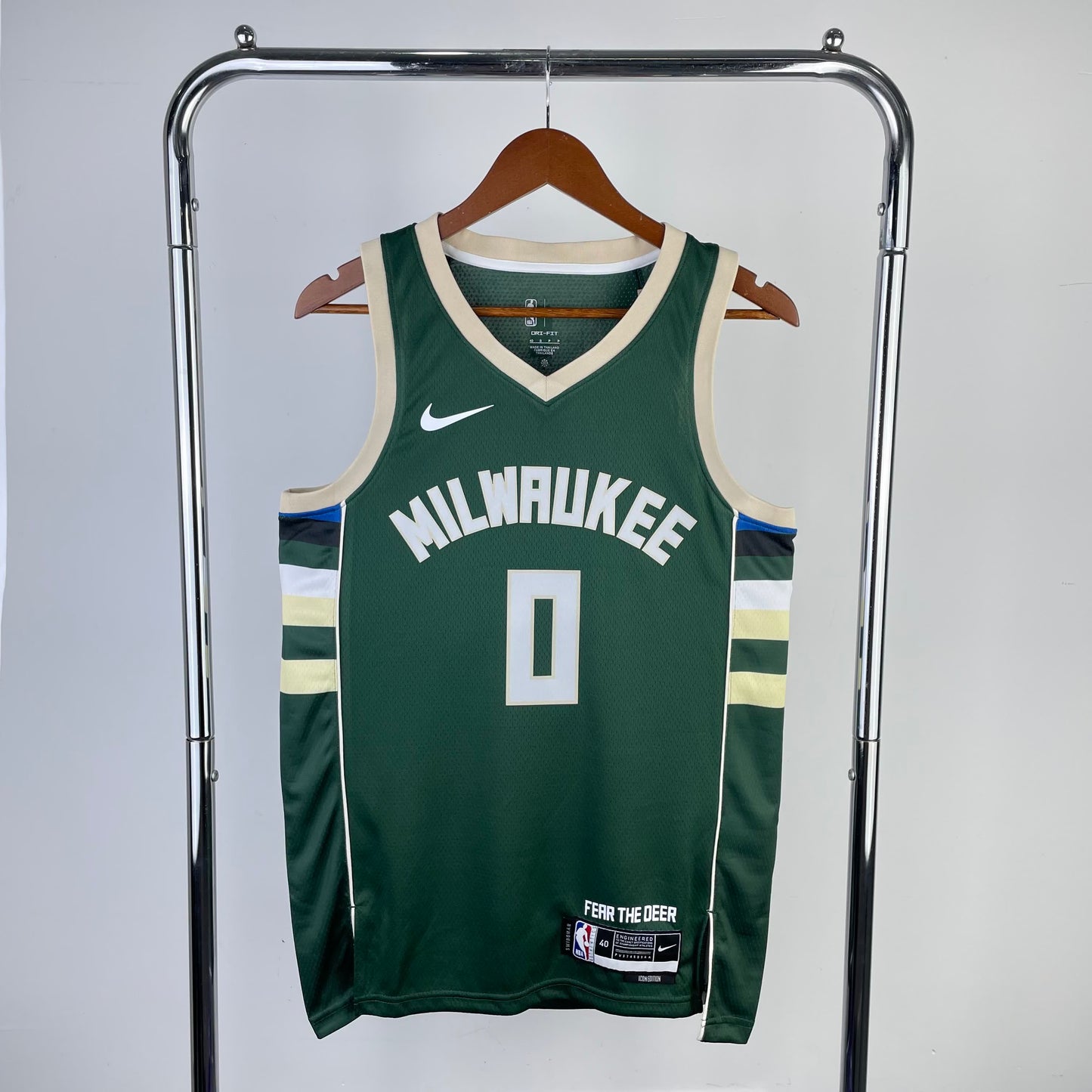 23 season Bucks away green 0 # Lillard