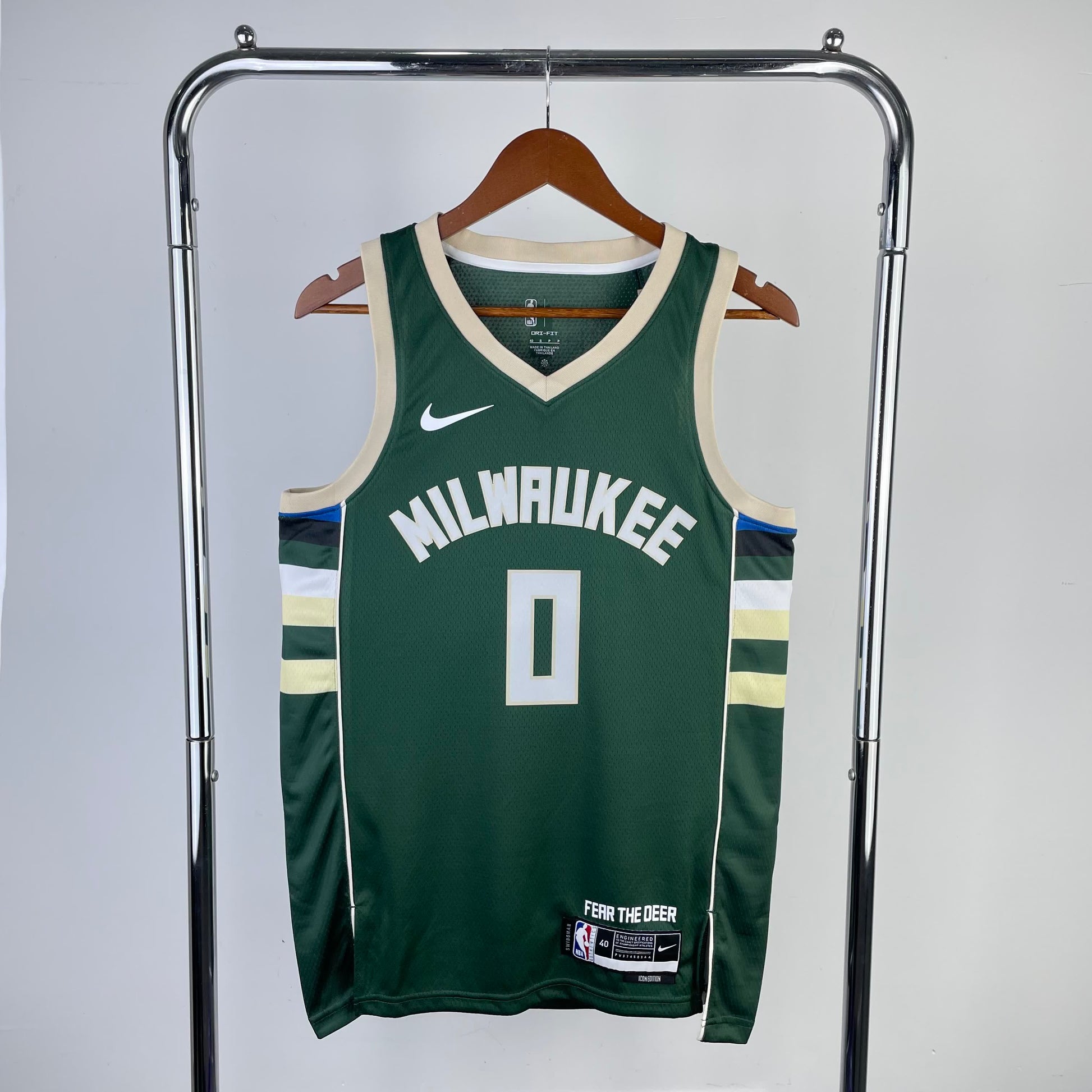 23 season Bucks away green 0 # Lillard