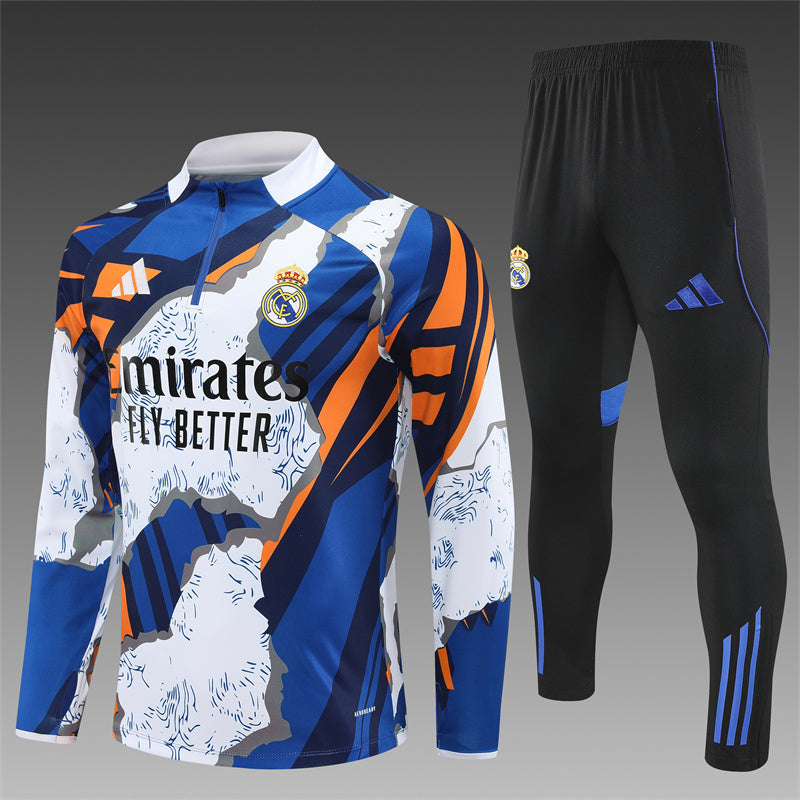 2025/26 Real Madrid Huanglan Half Pull Training Suit (Adults&amp;Kids)