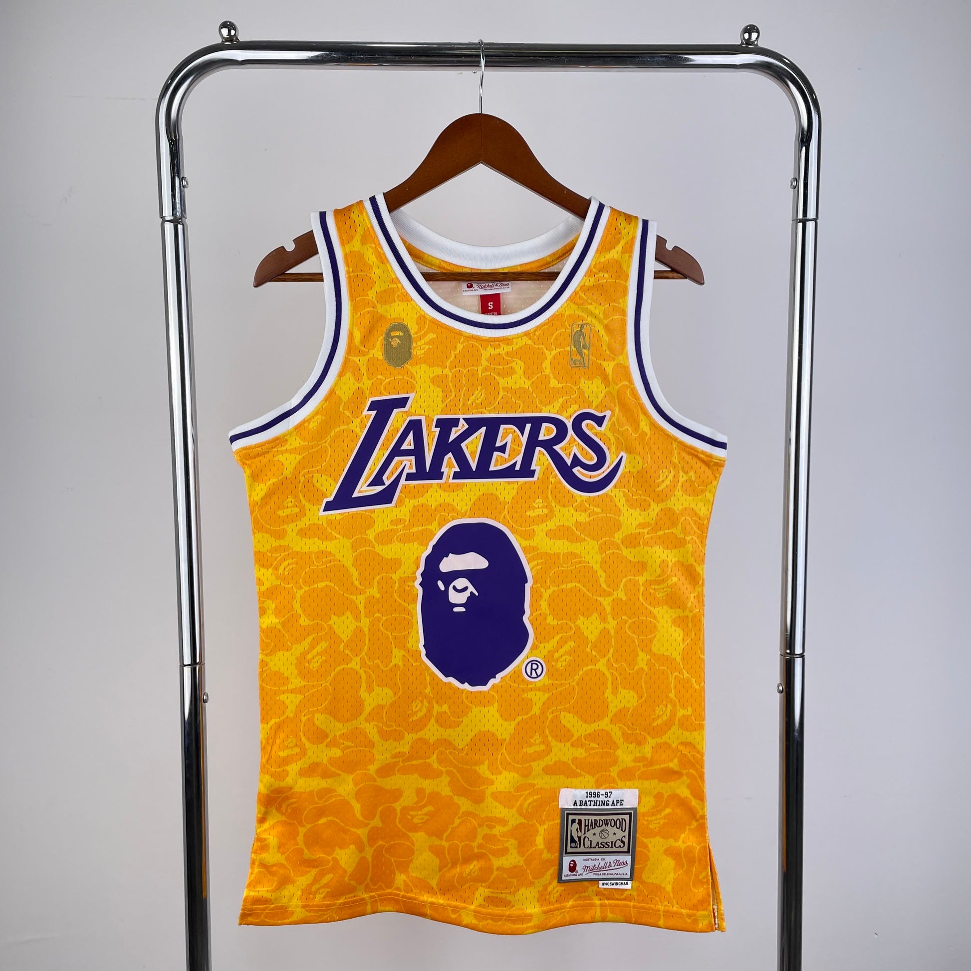 Los Angeles Lakers BAPE×M&N Hardwood Classics Swingman Jersey