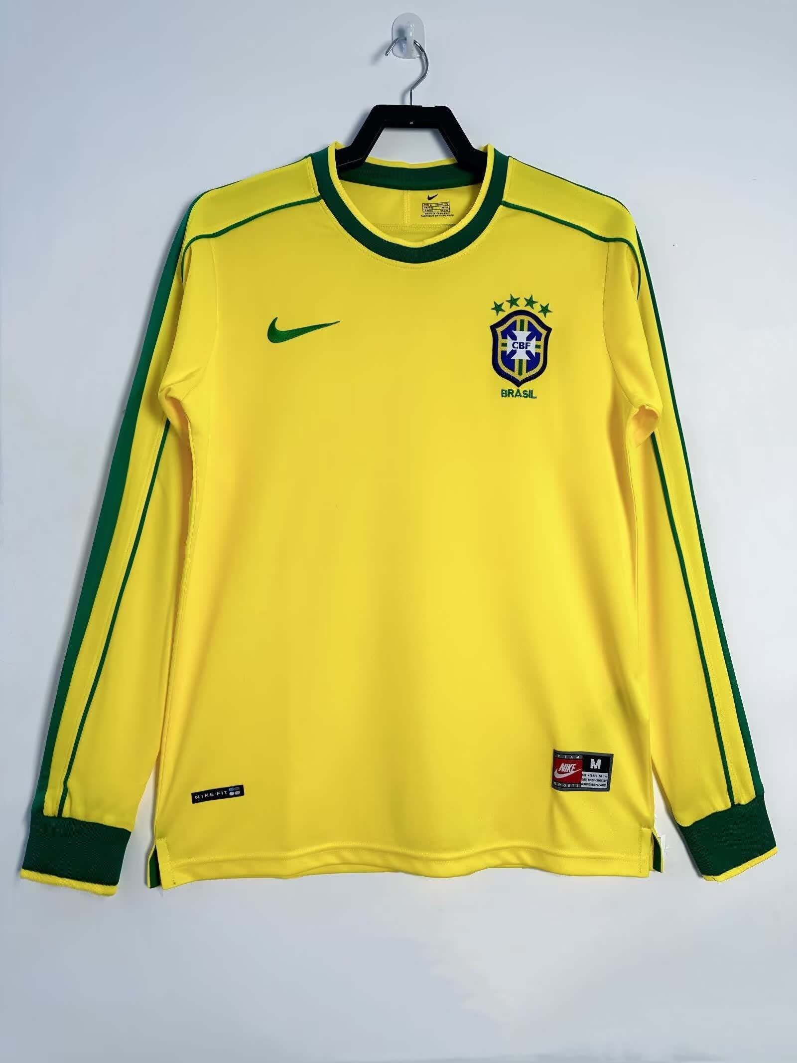 Retro 1998 Brazil home long sleeved S-XXL