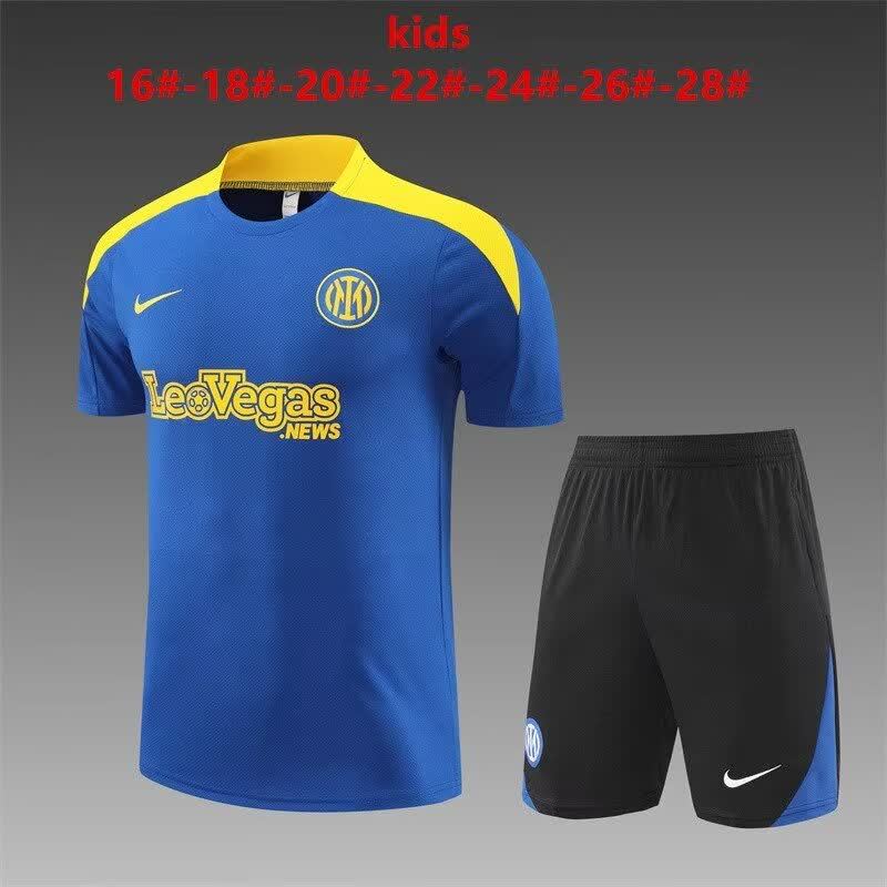 24/25 Kids Inter Milan Blue Short Sleeves Size16-28