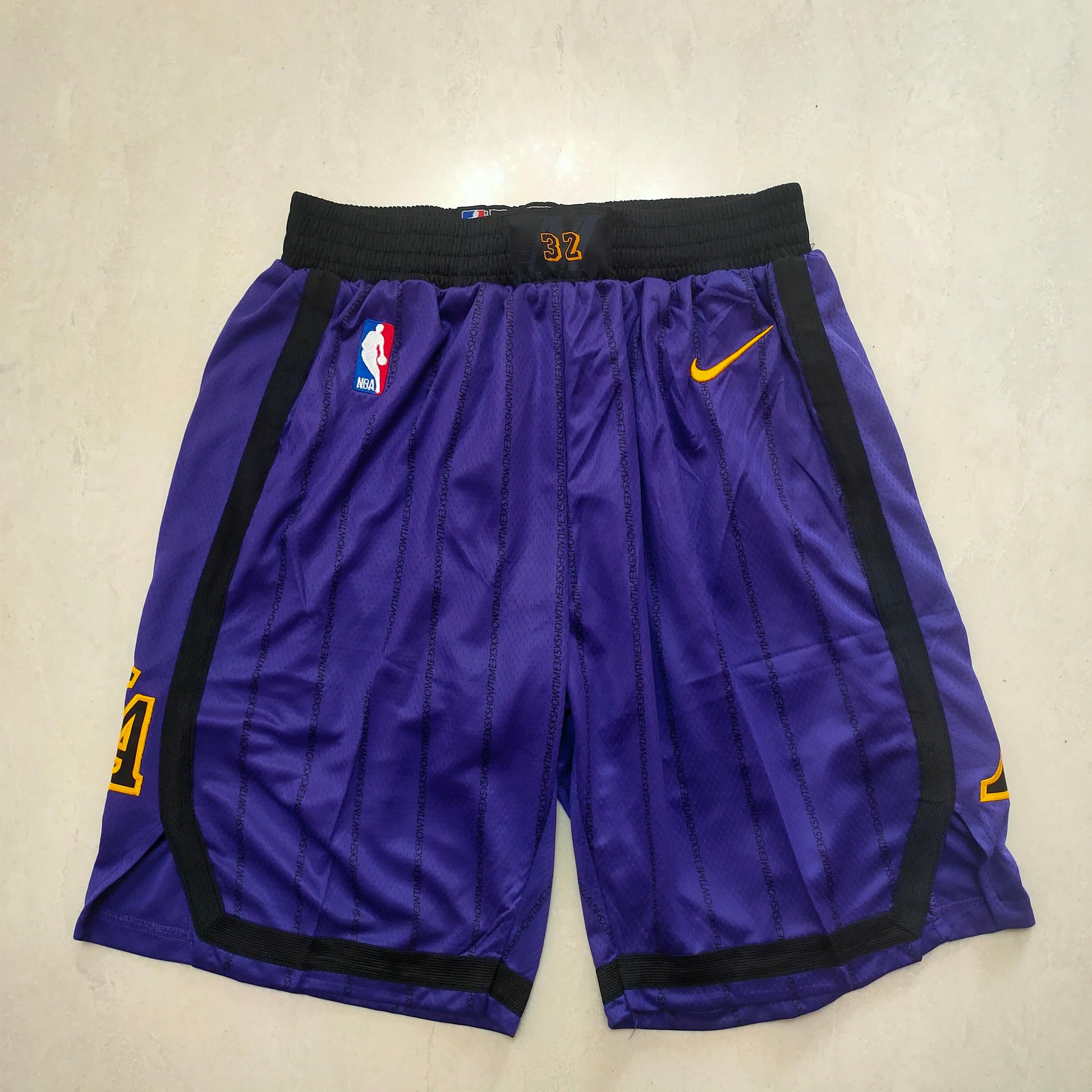 Lakers Purple Striped Shorts