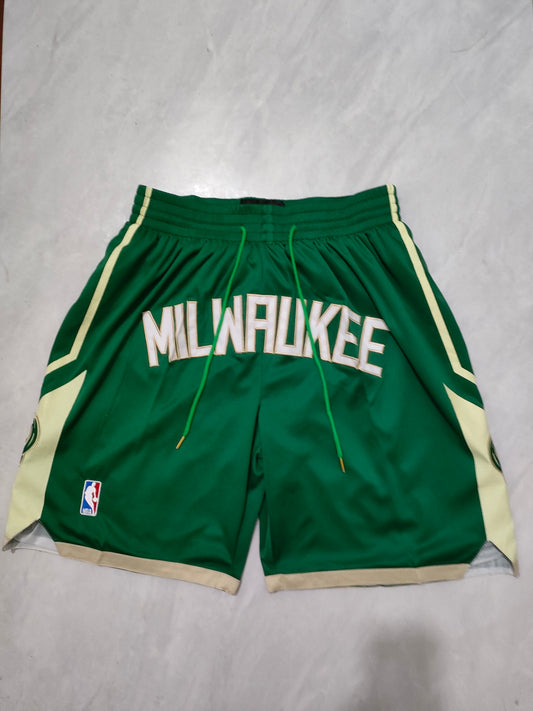 NBA Bucks Green Regular Shorts