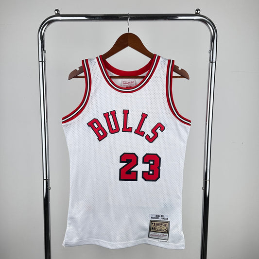 MN Hot Pressed Retro Jersey: SW Bulls 84/85 Season Rookie White No. 23 # Jordan