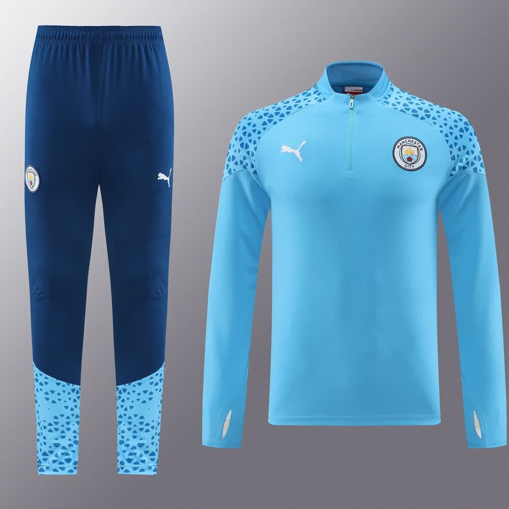 23 Manchester City 01 Sky Blue Half Zipper