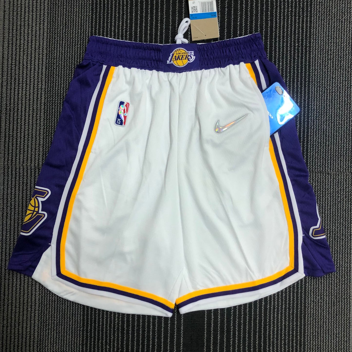 75th Anniversary Lakers White Shorts