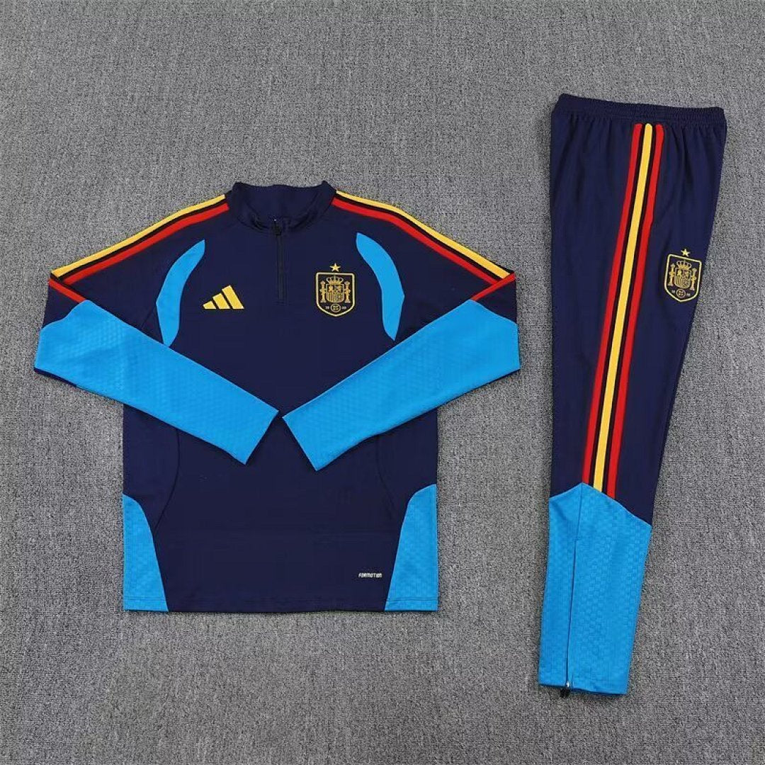 /27 Spain Royal Blue Half Pull Training Suit Yupoo Soccer Jerseys (Adults&amp;Kids)7