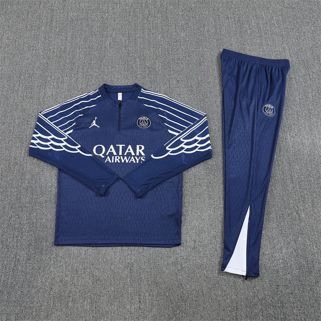 /26 Jordan PSG Royal Blue [Champions League Edition] Half Pull Training Suit (Adults&amp;Kids)7