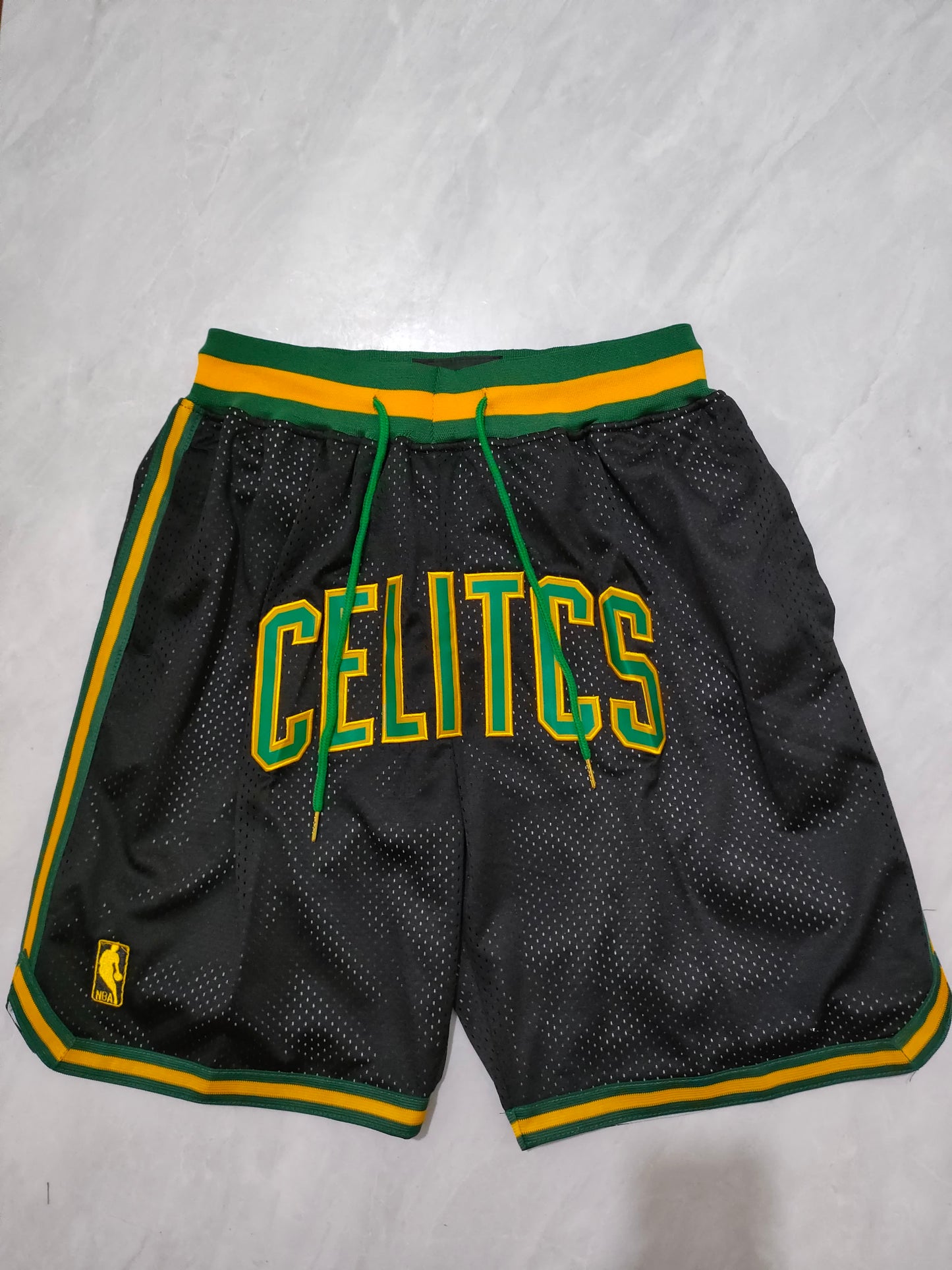 Celtics Black Pocket Shorts
