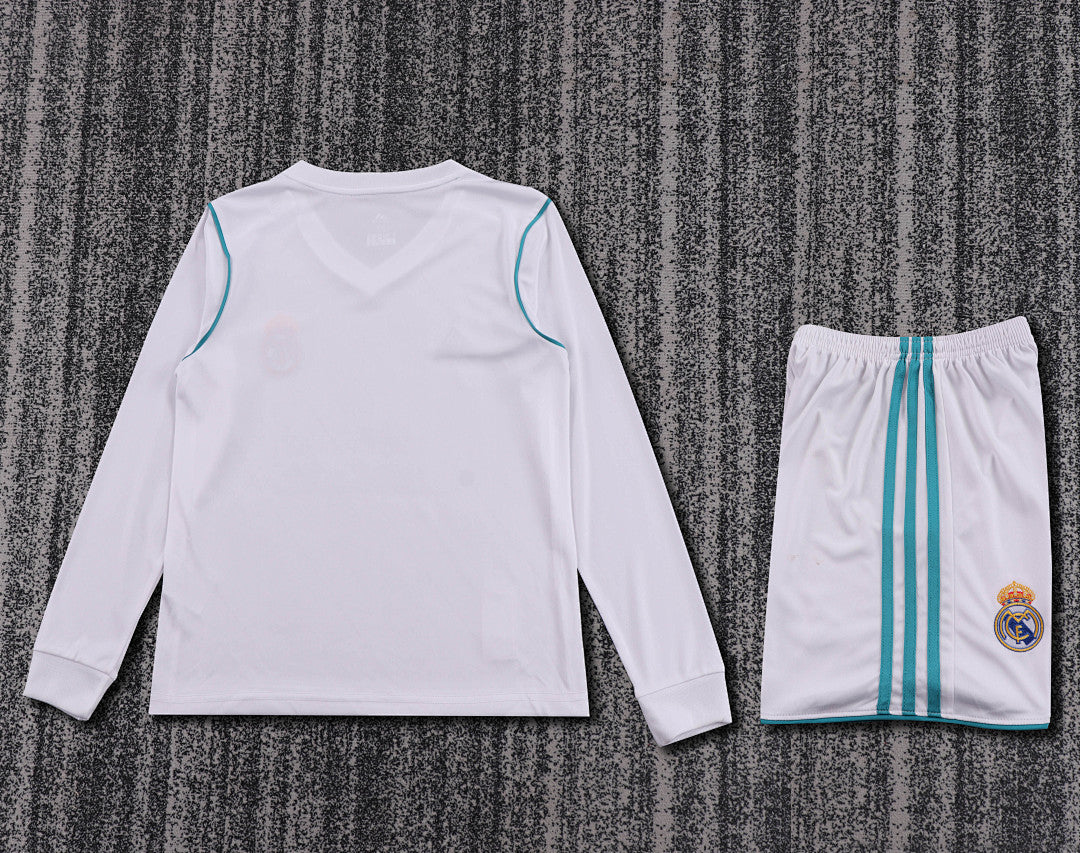 Retro Kids 2017/18 Real Madrid home long sleeved&amp;Size16~286