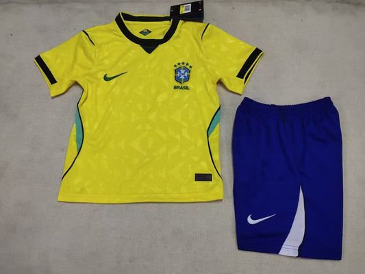 2026/27 Kids Brazil Home Soccer Jersey&amp;Size 16-28