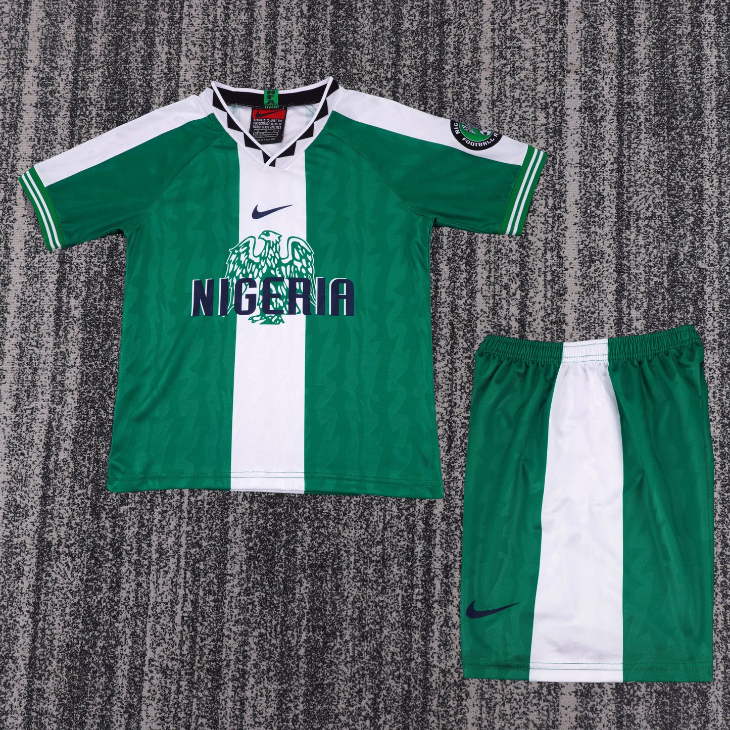 Retro Kids 1996 Nigeria Home Green Football Shirt&amp;Size16-28