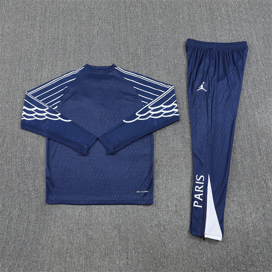 /26 Jordan PSG Royal Blue [Champions League Edition] Half Pull Training Suit (Adults&amp;Kids)7