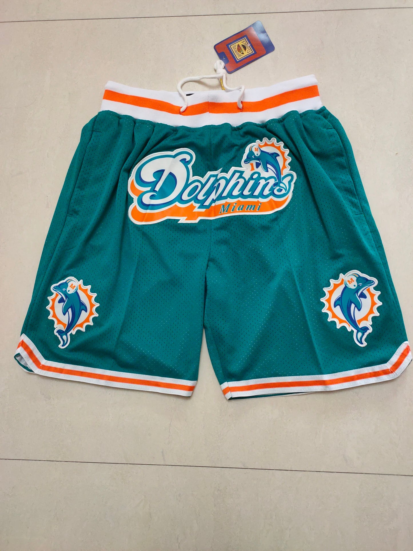 Dolphins Green Pocket Shorts