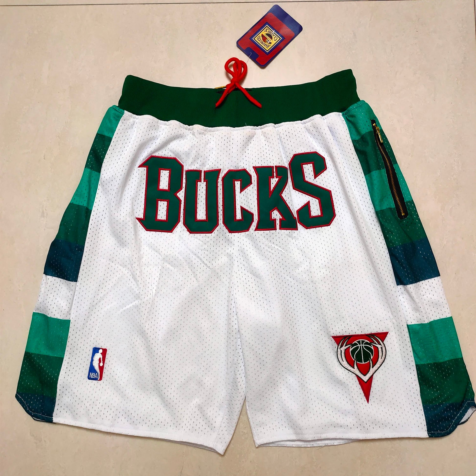 Bucks White Pocket Shorts
