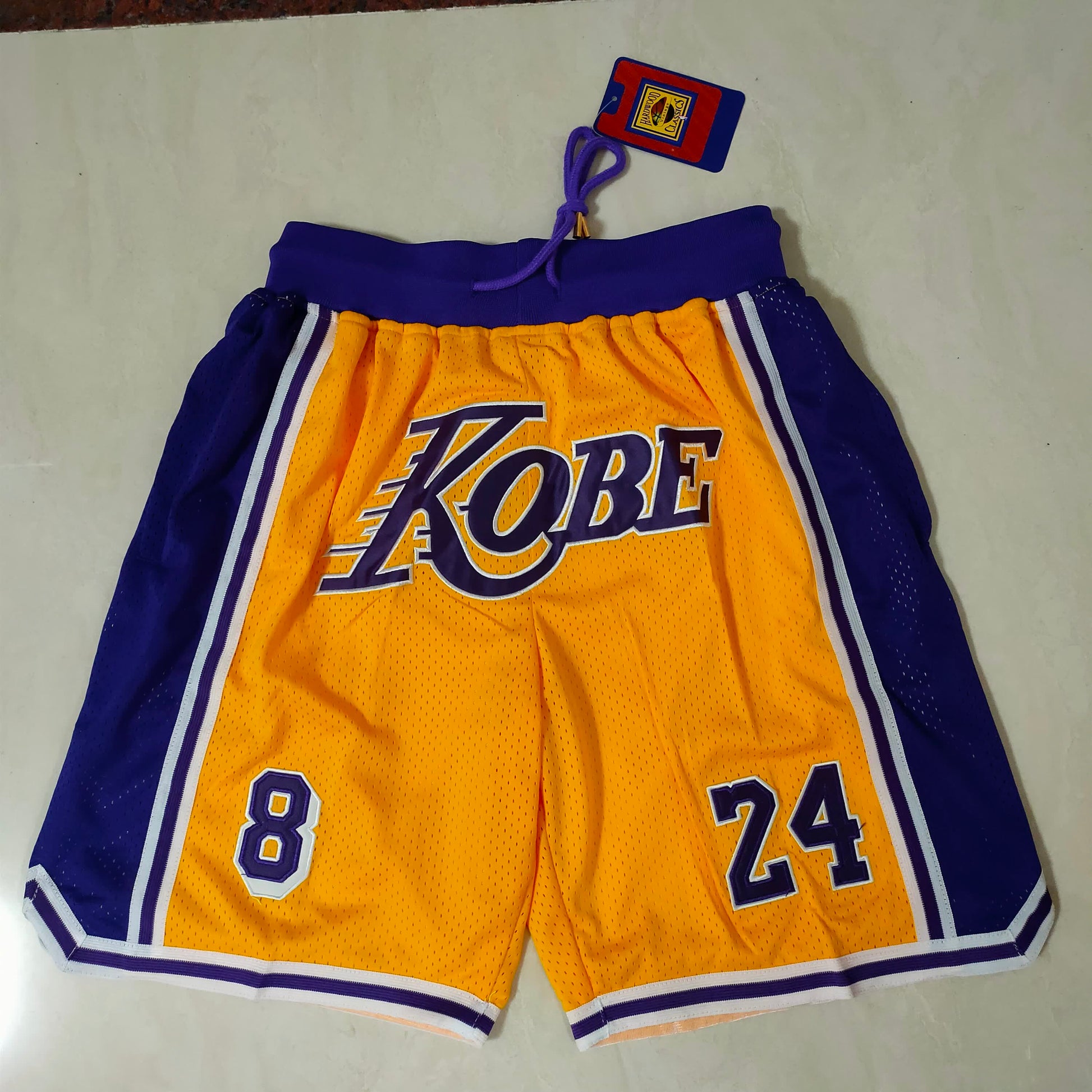 Lakers Kobe Yellow Pocket Shorts