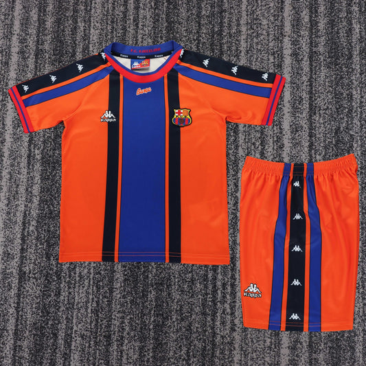 Retro Kids 1997/98 Barcelona away football Jersey&amp;Size16-28