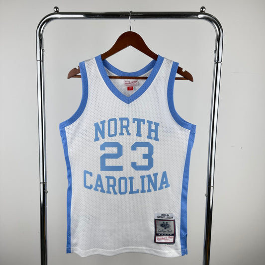 MN Hot Pressed Retro Jersey: NACC University of North Carolina White No. 23 Jordan # JORDAN