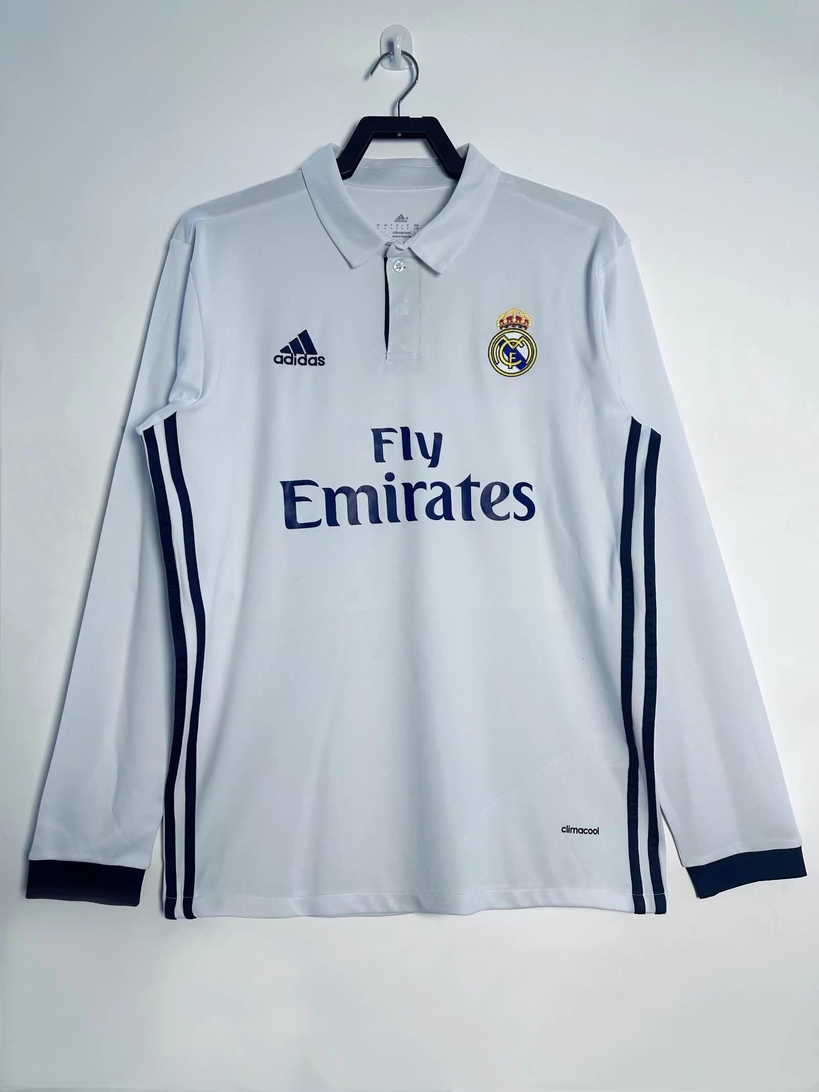 Retro 2016/17 Real Madrid home long sleeved S-XXL