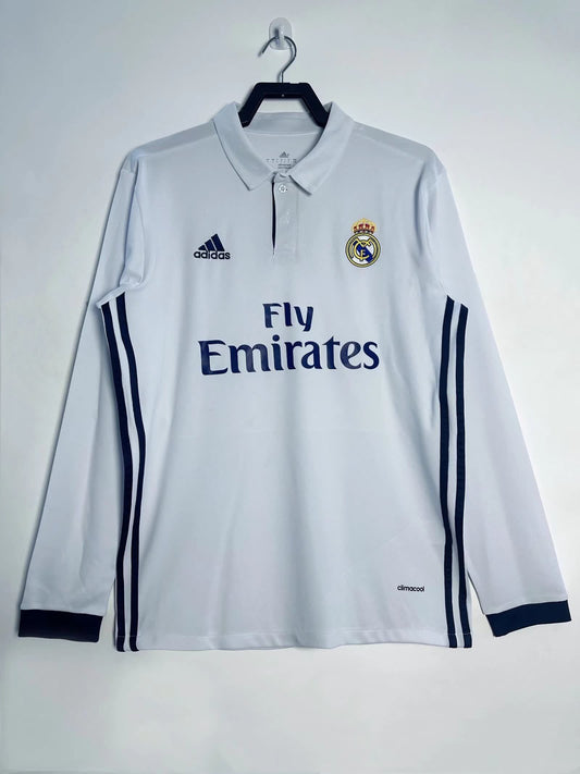 Retro 2016/17 Real Madrid home long sleeved S-XXL