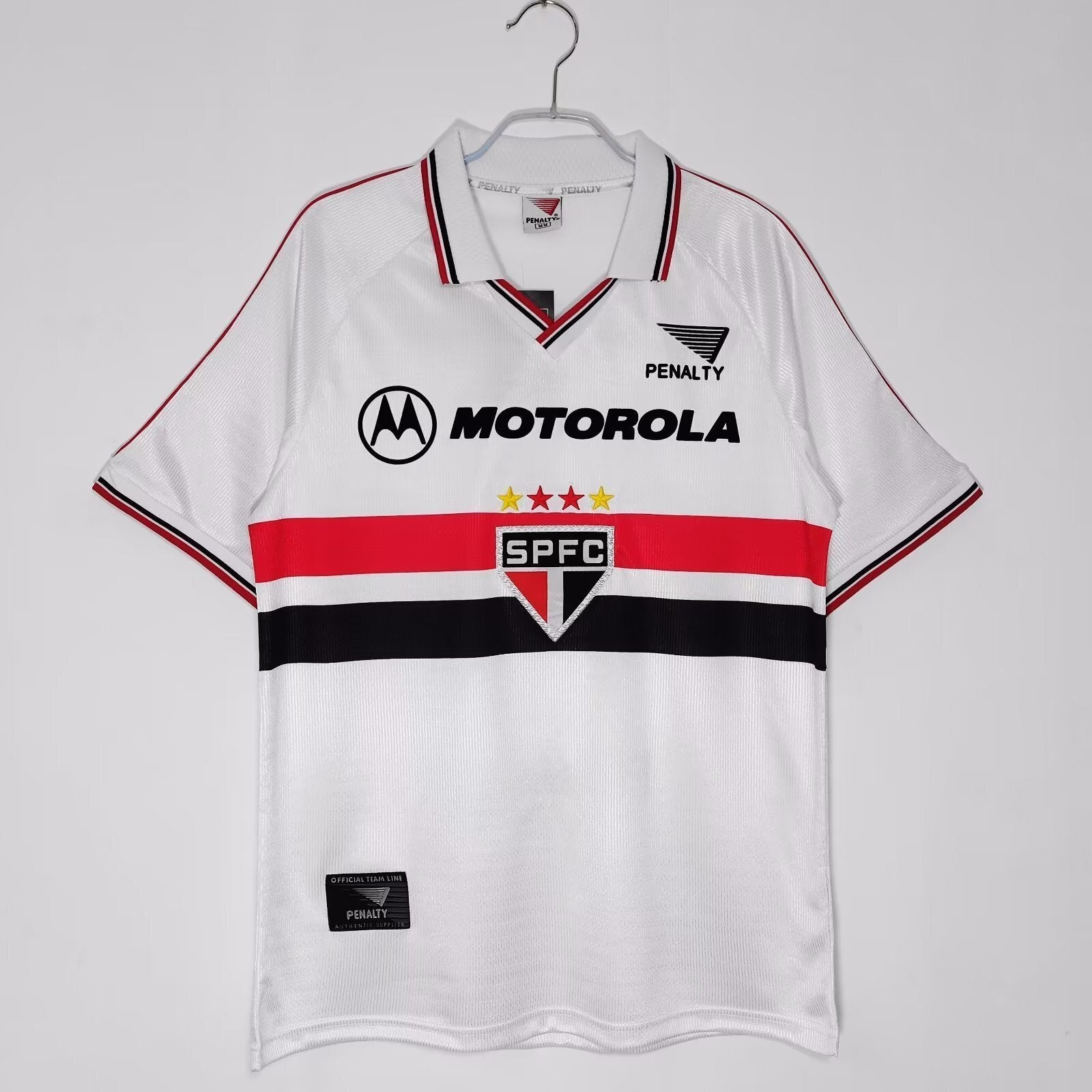 Retro 2000 Sao Paulo Home Collar Football Shirt S-XXL