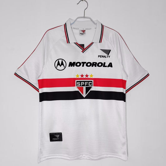 Retro 2000 Sao Paulo Home Collar Football Shirt S-XXL