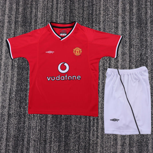 Retro Kids 2000/02 Manchester United Home Football Jersey&amp;Size16-28