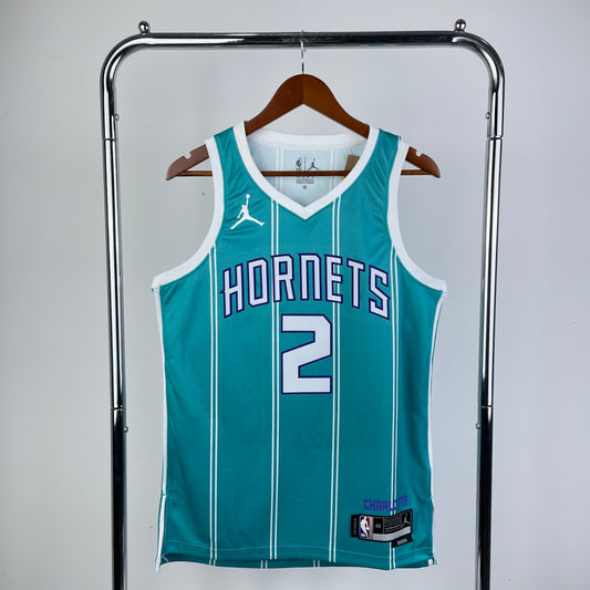 23rd season Charlotte Hornets away blue 2 # Ball