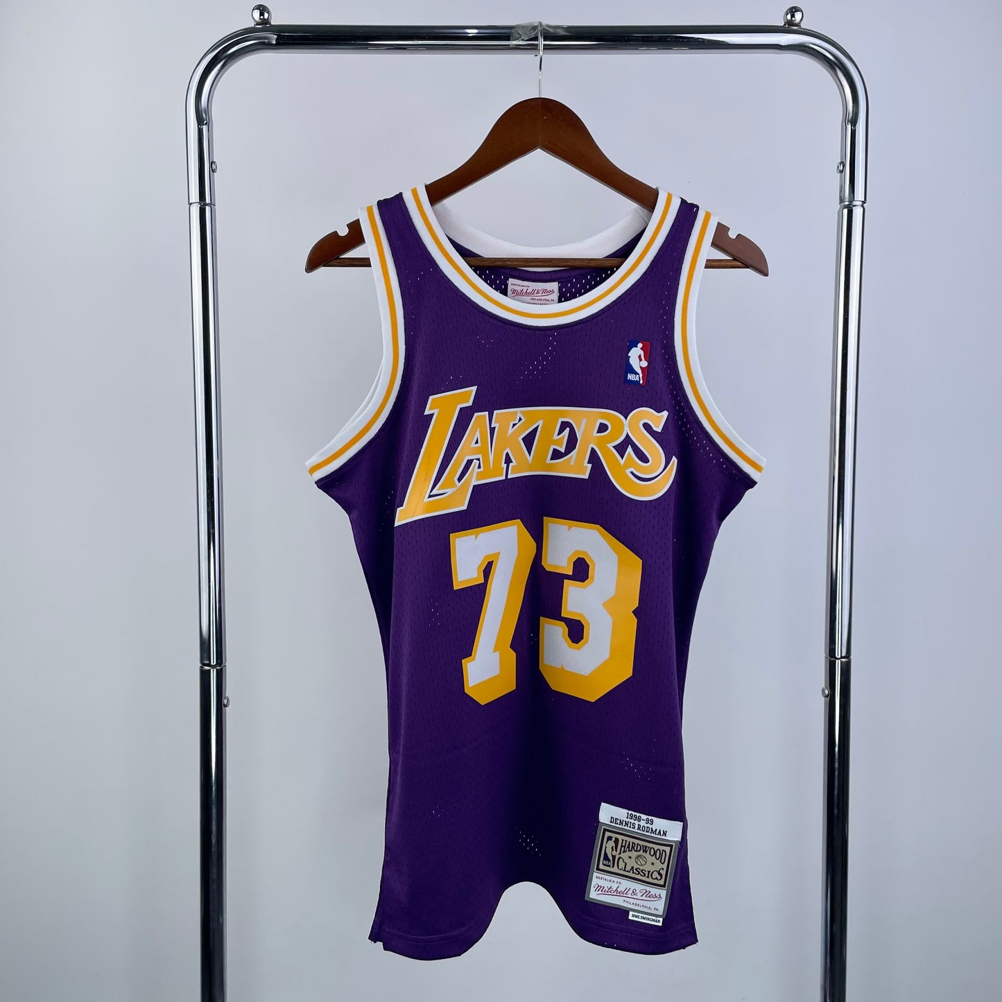 MN Heat Pressed Vintage Jersey: SW Lakers 98/99 Round Neck Purple 73 # Rodman