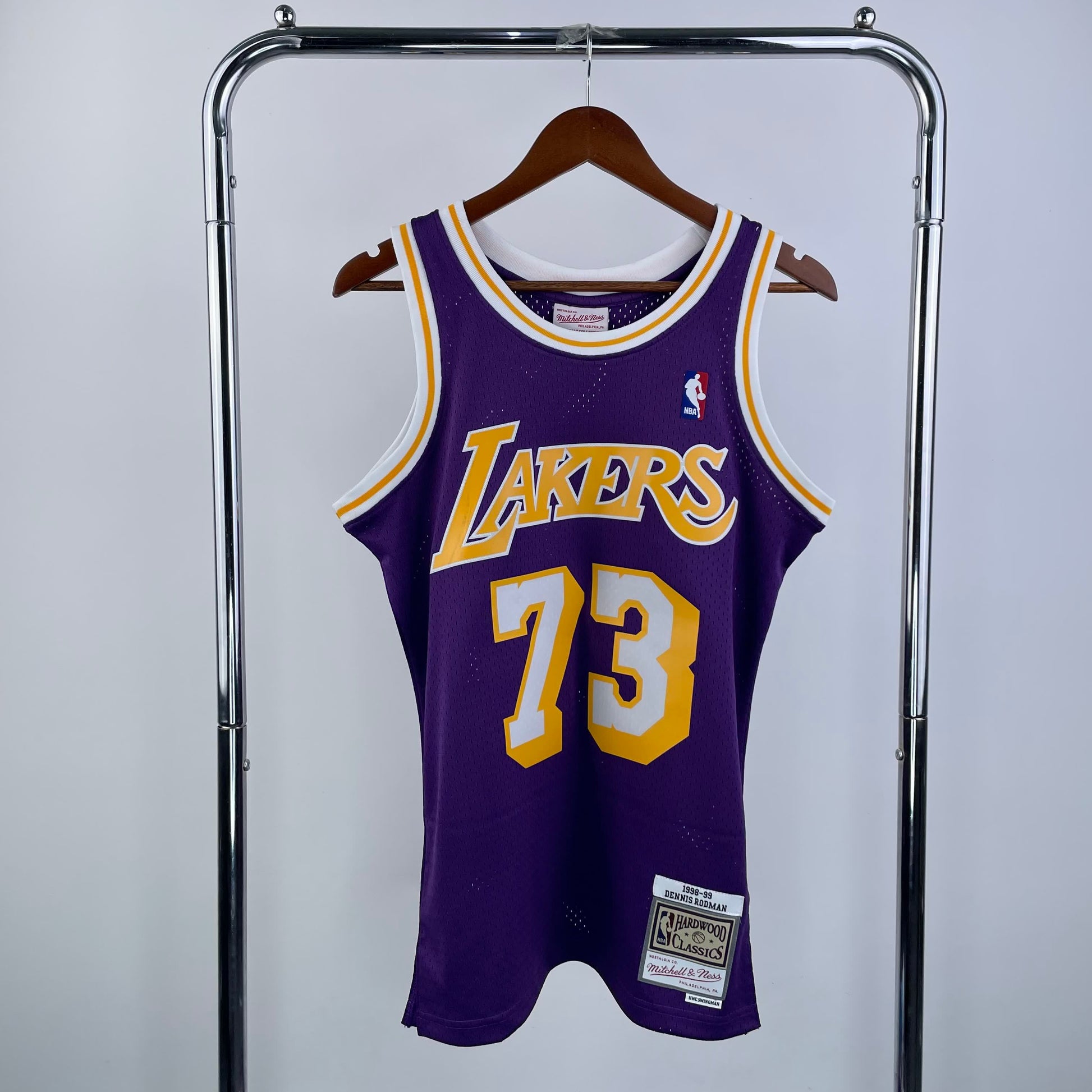 MN Heat Pressed Vintage Jersey: SW Lakers 98/99 Round Neck Purple 73 # Rodman
