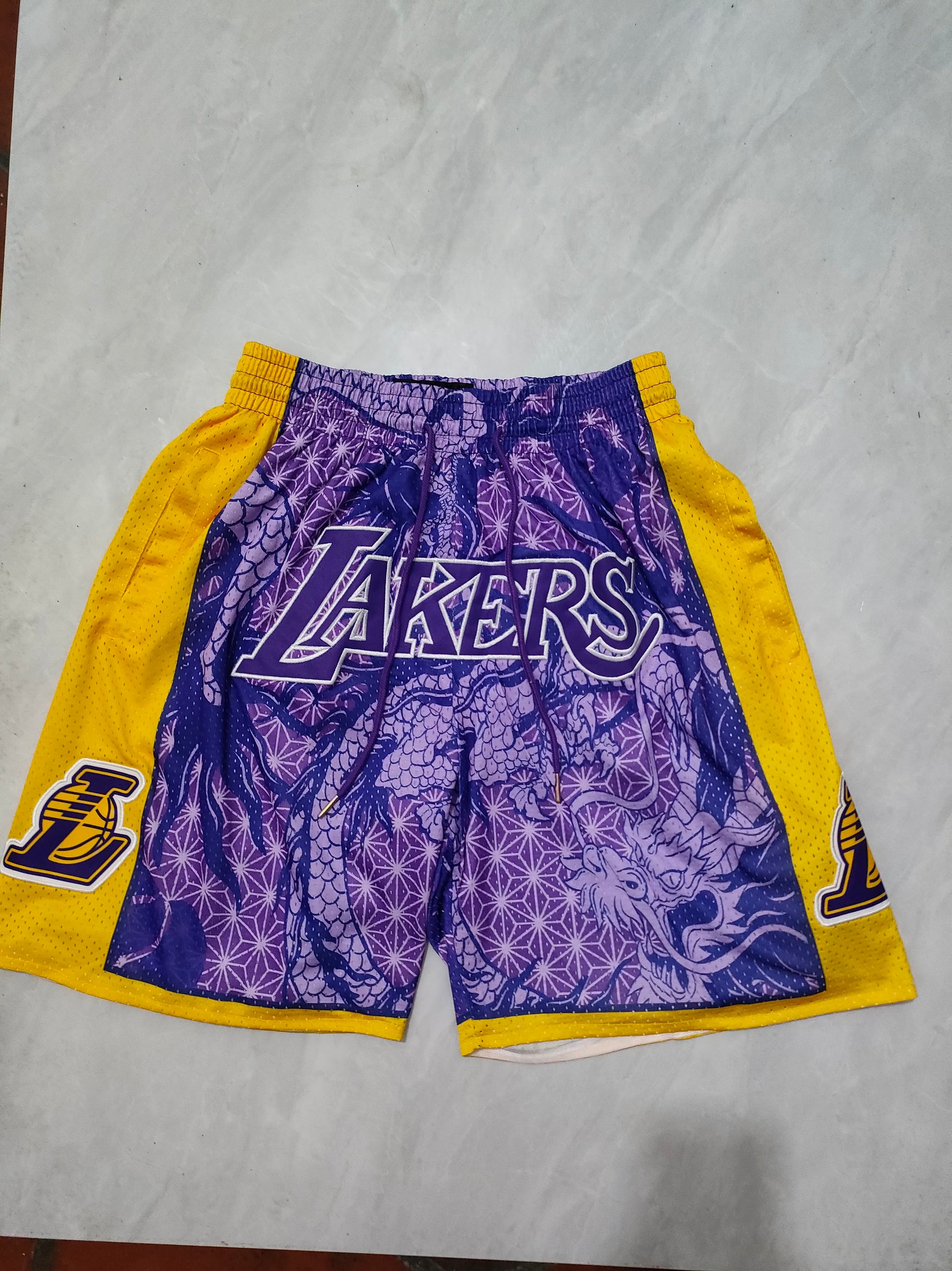 NBA the Year of the Loong Lakers Purple Pocket Shorts S-XXL