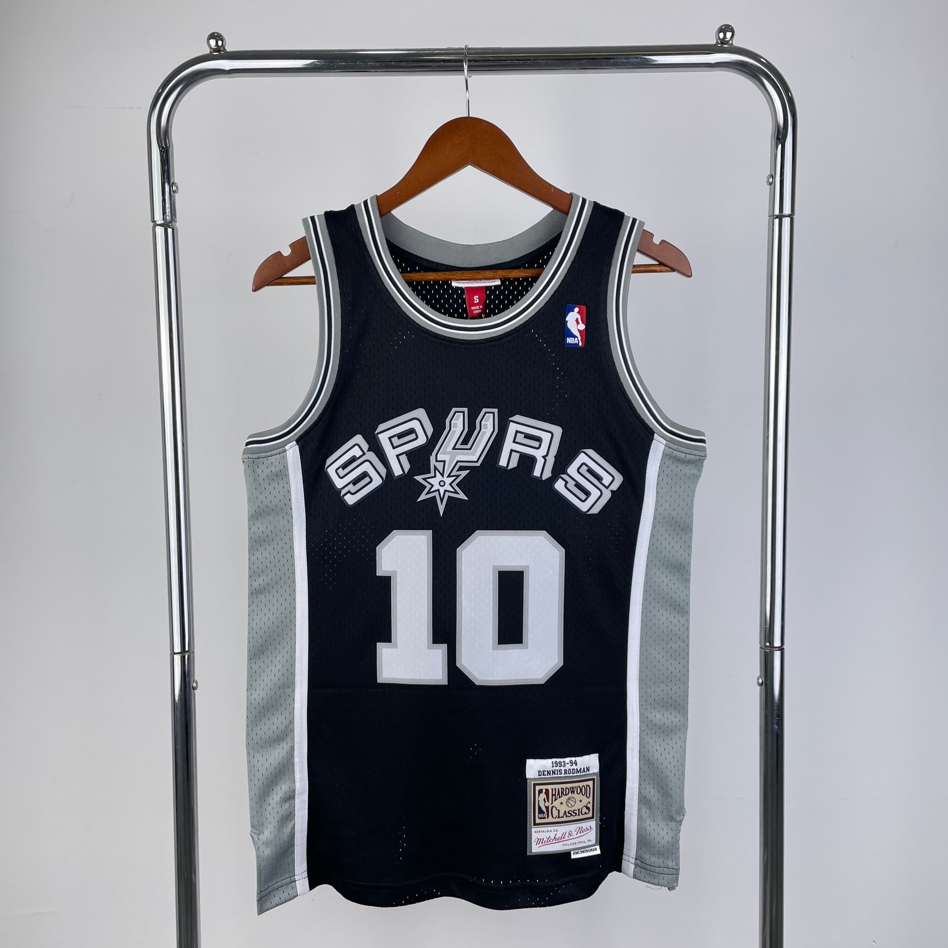 MN Heat Pressed Vintage Jersey: SW Spurs 1993/94 Black 10 Rodman