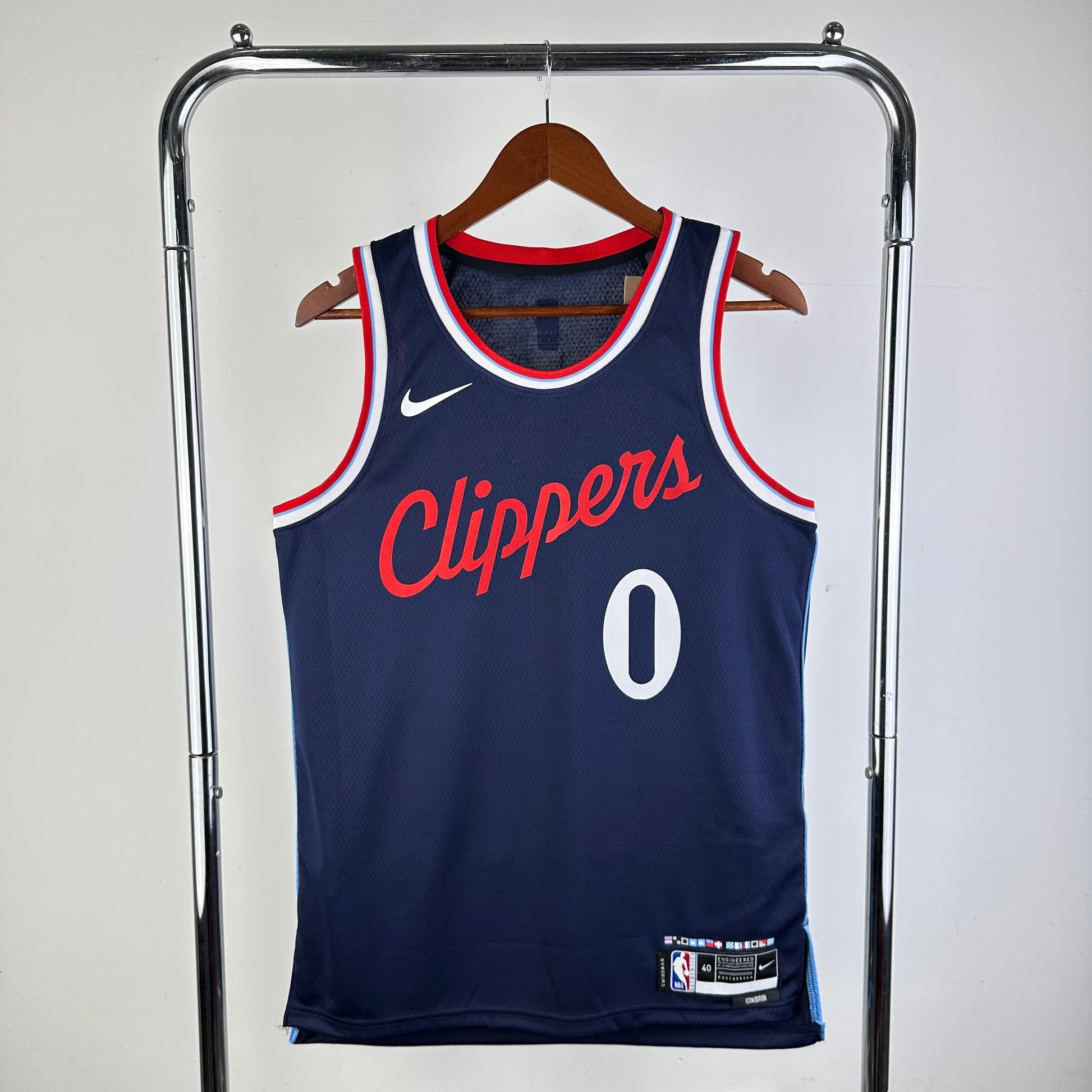 25 Season Clippers away navy blue 0 # Westbrook
