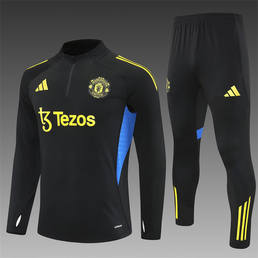 2025/26 Manchester United Black Half Pull Training Suit (Adults&amp;Kids)