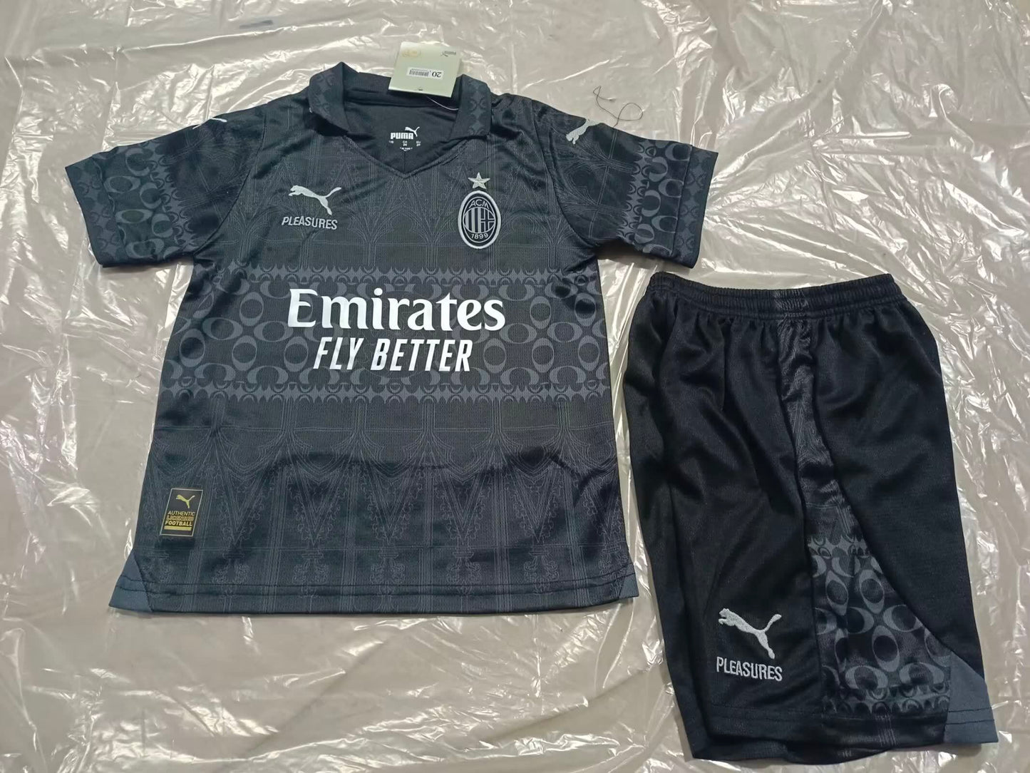 24/25 Kids # AC Co branded Black Third away