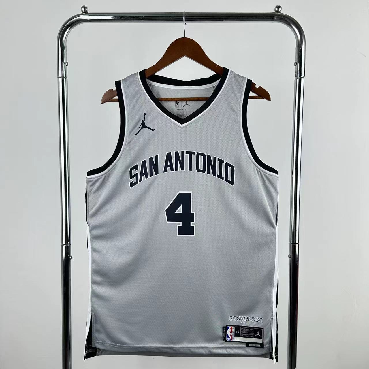 26th San Antonio Spurs Limited Grey 4 # Fox NBA Jersey S-XXL