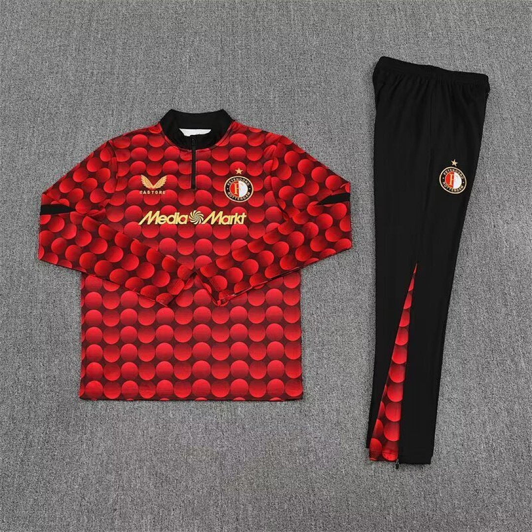 /26 Feyenoord Red Black Half Pull Training Suit S-XXL7