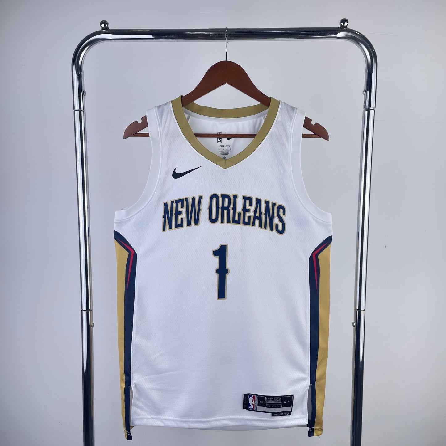 23 Season Pelicans Home White 1 # Williamson