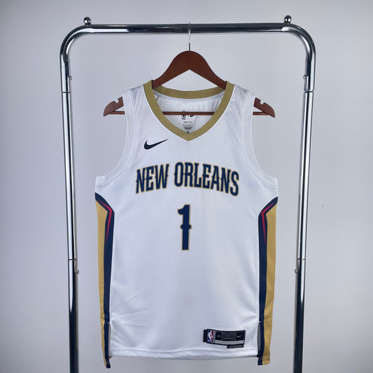 23 Season Pelicans Home White 1 # Williamson