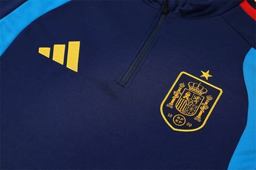 /27 Spain Royal Blue Half Pull Training Suit Yupoo Soccer Jerseys (Adults&amp;Kids)7