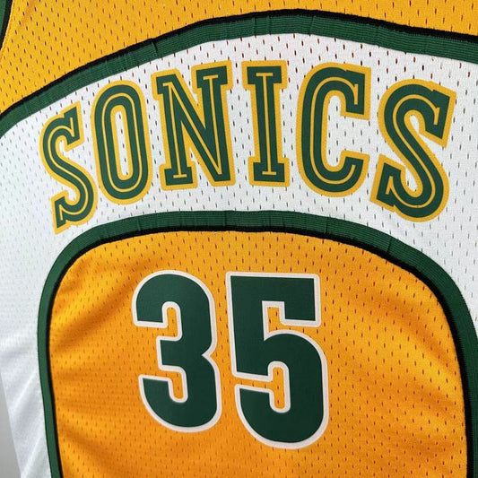 MN retro hot press jersey SW: Heat SuperSonics 07/08 season yellow 35 # Durant NBA Jersey S-XXL7