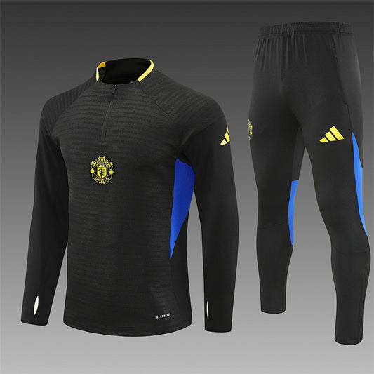 /26 Manchester United Black Half Pull Training Suit (Adults&amp;Kids)7