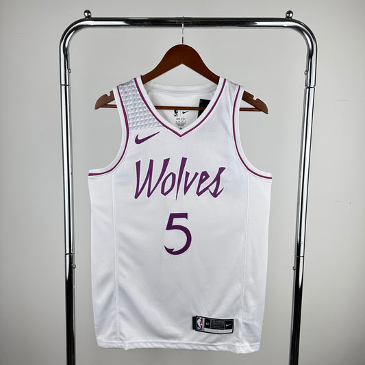 Timberwolves White No. 5 # Edwards