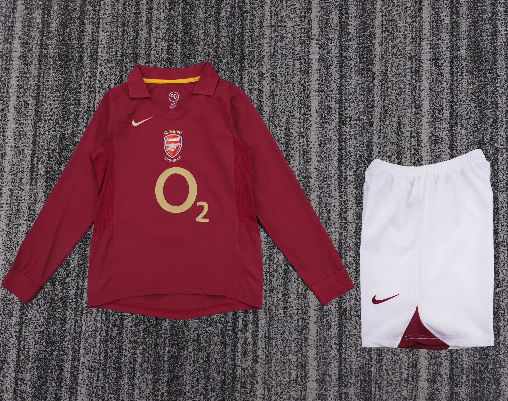 Retro Kids 2005/06 Arsenal home long sleeved football shirt&amp;Size16-28