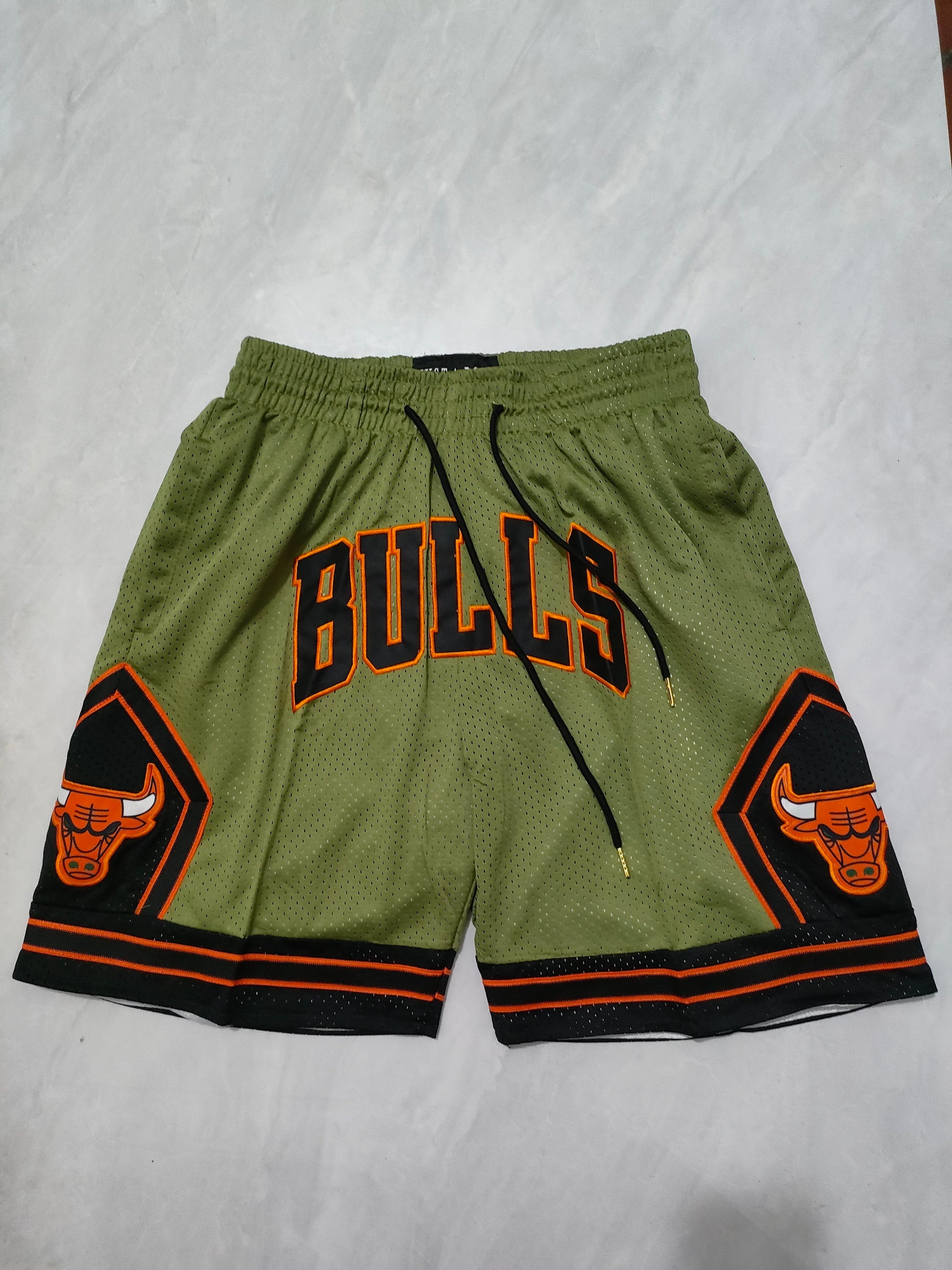 Chicago Bulls Army Green Pocket NBA Shorts S-XXL