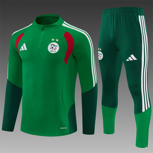 2026/27 Algeria Green Half Pull Training Suit Yupoo Soccer Jerseys (Adults&amp;Kids)