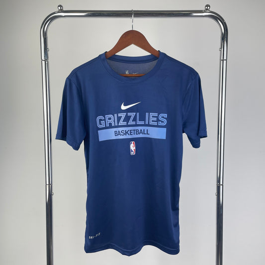 23 Season Grizzlies Navy Blue Training Quick Dried T-shirt Short Sleeve