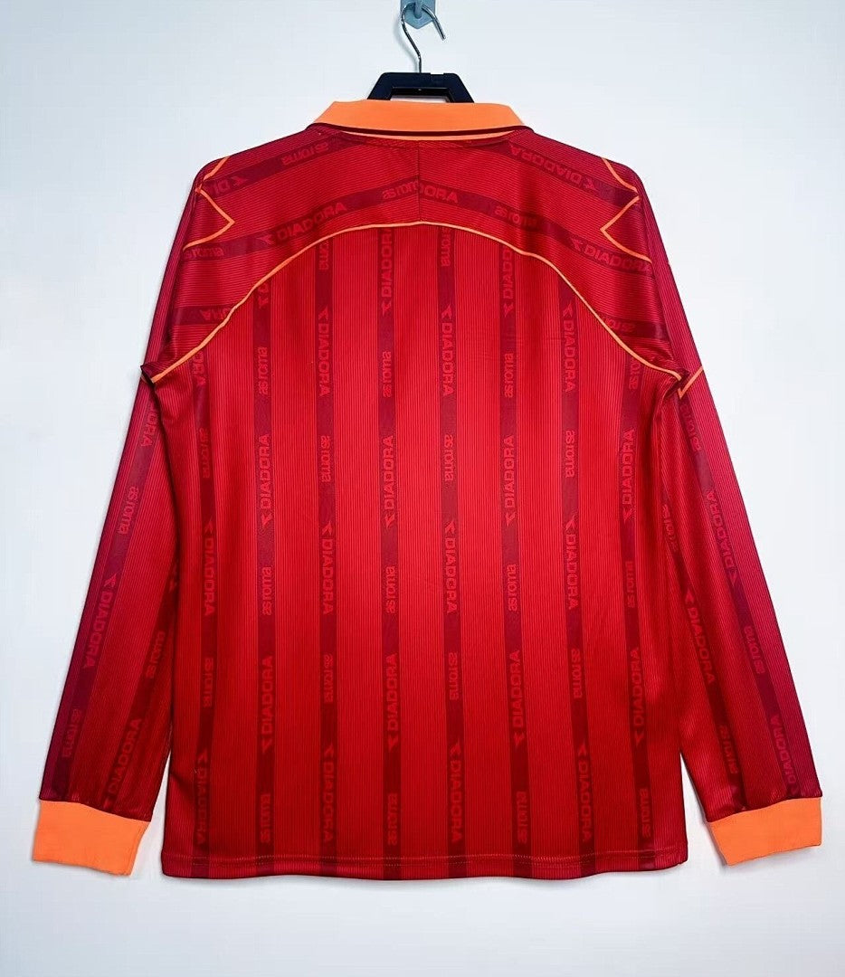 Retro 1999/00 Roma home long sleeved Yupoo Soccer Jerseys S-XXL6