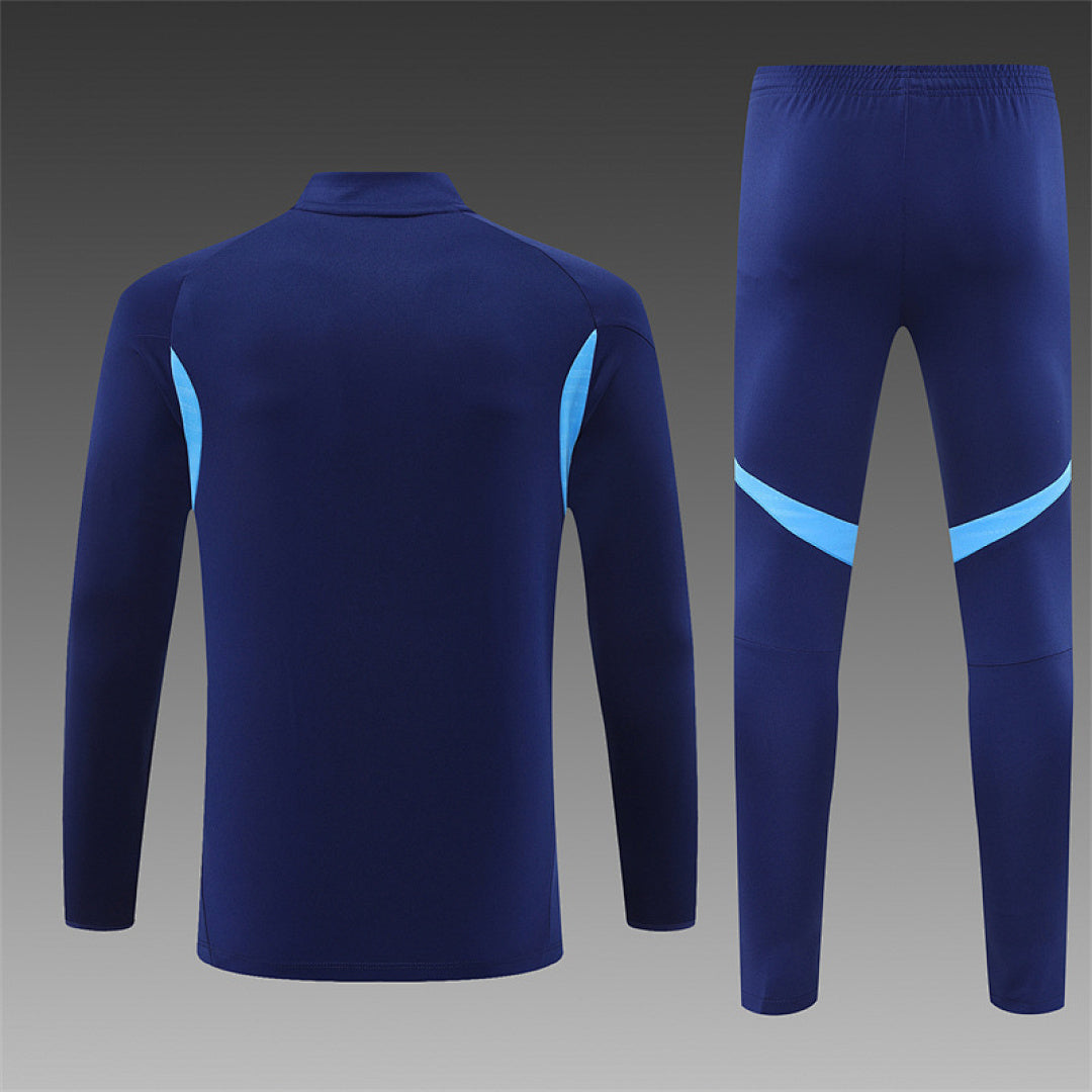 /26 Real Madrid Royal Blue Half Pull Training Suit (Adults&amp;Kids)7